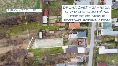 Pozemok na predaj Vrbovec – možnosť výstavby 2 domov