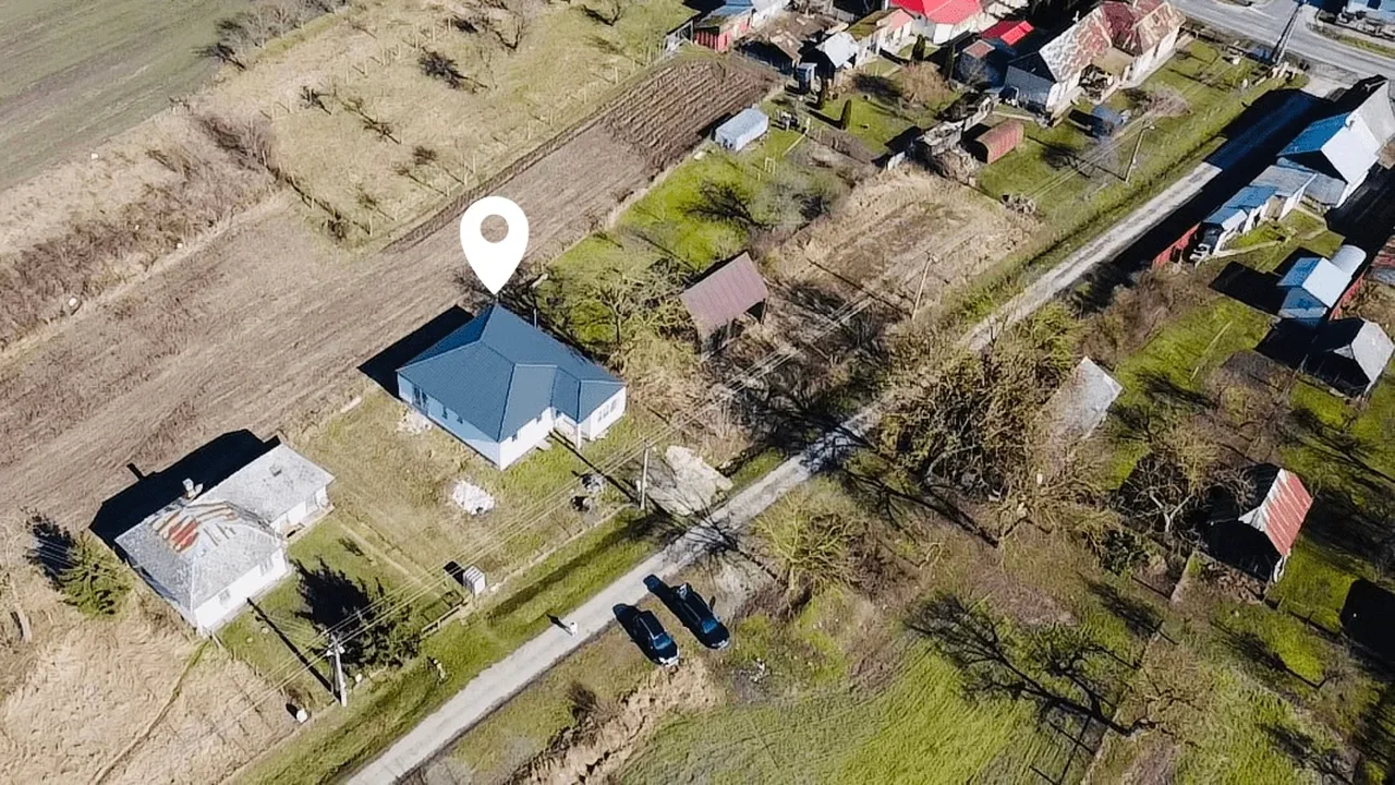 Bungalov Falkušovce, letecký pohľad na dom | AGIA reality