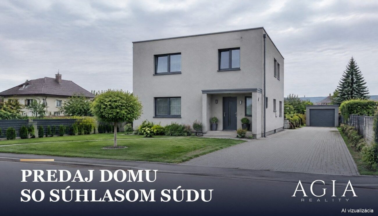 predaj domu so súhlasom súdu, kockový rodinný dom so záhradou