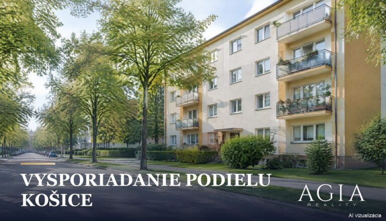 vysporiadanie spoluvlastníckeho podielu Košice, bytový dom na ulici so stromoradím