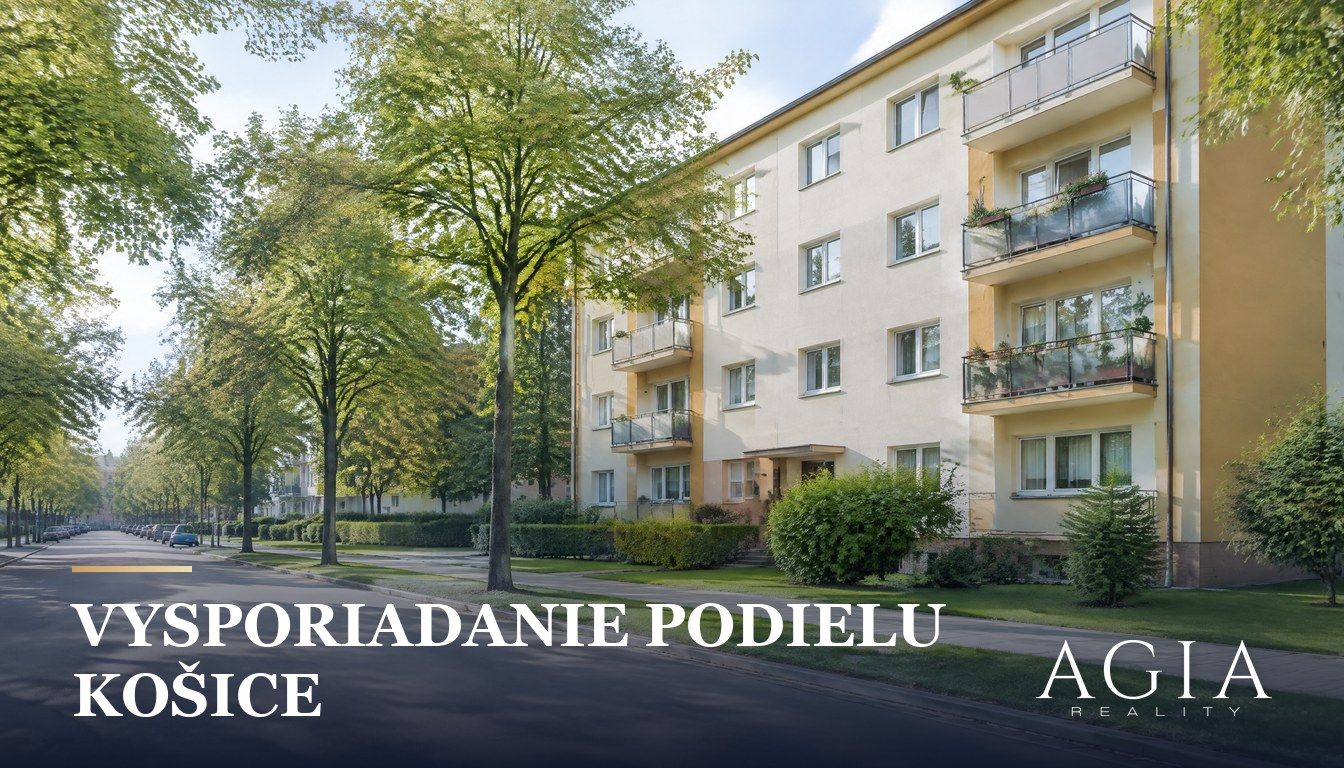 vysporiadanie spoluvlastníckeho podielu Košice, bytový dom na ulici so stromoradím